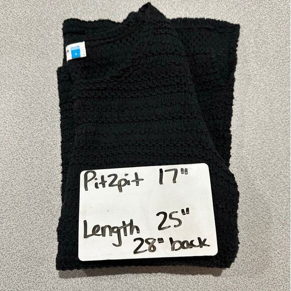 Sparrow Anthropologie Sz S Black Crochet Knit HiLow Sweater Open Knit Sheer Goth - Picture 7 of 12